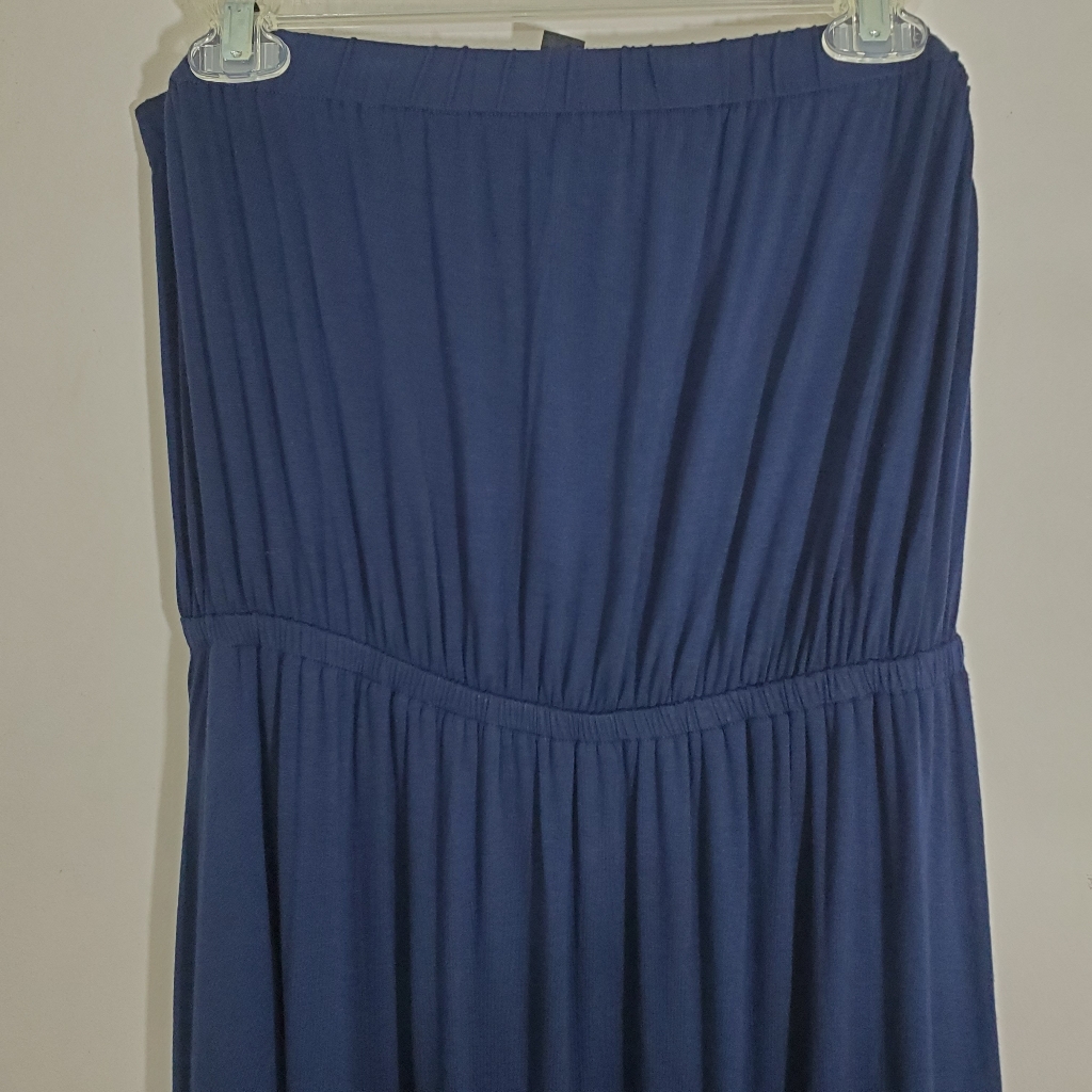 Nwt New York & Co Dress Navy Blue Strapless Maxi Casual Beachy Boho Large — image 3 of 8